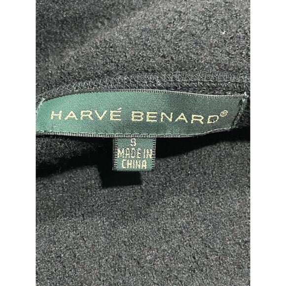 Harve Benard Womens Small Button Up Knee Length 100% Wool Winter Coat Black - Picture 8 of 10